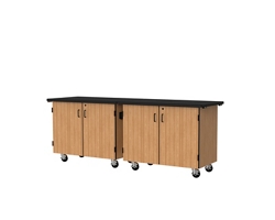 Science Cabinets Mobile Lab Carts w/ Totes and Shelves - 28"W x 96"D