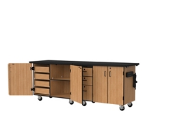 Science Cabinets Mobile Lab Carts w/ Drawers- 28"W x 96"D