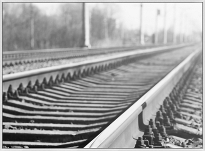 Railroad Track Framed Canvas Photography Print - 60"W x 44"H