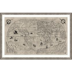 World Map Framed Art Print - 60"W x 39"H