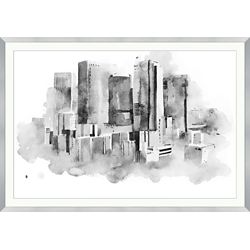 Watercolor Drawing Cityscape Framed Art Print - 60"W x 42"H