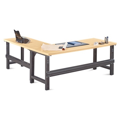 District Reversible Height-Adjustable L-Shaped Desk by NBF Signature Series