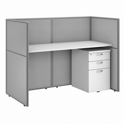 Business Office Pro Computer Desk with 3-Drawer Mobile Pedestal