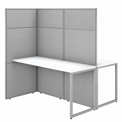 Easy Office Two Person Desk Workstation - 60"W x 66"H