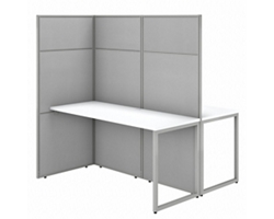 Easy Office Two Person Desk Workstation - 60"W x 66"H
