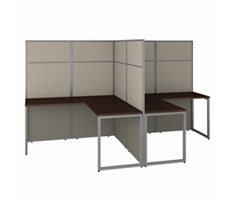 Easy Office Two Person L-Shaped Desk Workstation - 60"W x 66"H