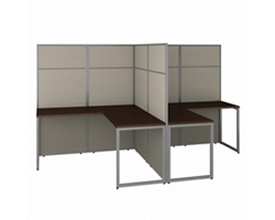 Easy Office Two Person L-Shaped Desk Workstation - 60"W x 66"H