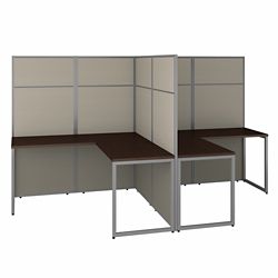Easy Office Two Person L-Shaped Desk Workstation - 60"W x 66"H