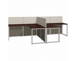 Easy Office Two Person L-Shaped Desk Workstation - 60"W x 45"H
