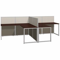 Easy Office Two Person L-Shaped Desk Workstation - 60"W x 45"H