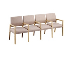 Hampton Four Seat Sofa with Center Arms in Designer Upholstery