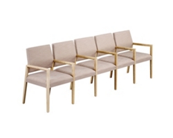 Hampton Five Seat Sofa with Center Arms in Designer Upholstery