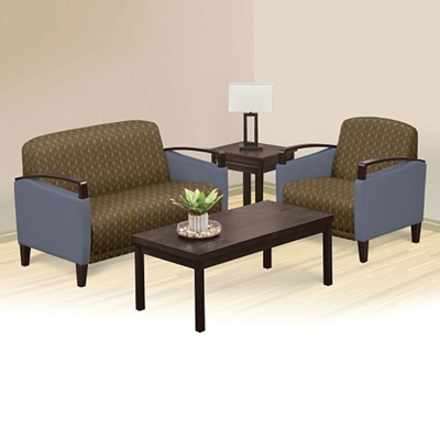 Arc Fabric or Fabric/Polyurethane Loveseat and Arm Chair Set