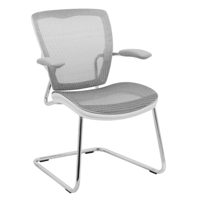 Articulating Back Mesh Guest Chair with Cantilever Base and White Frame