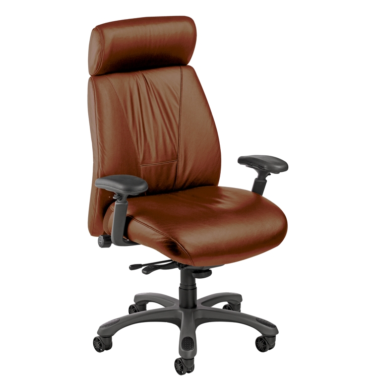 アーコールハイバックチェア　ダークブラウンA Astrid Ergonomic High-Back Chair with Graphite Frame