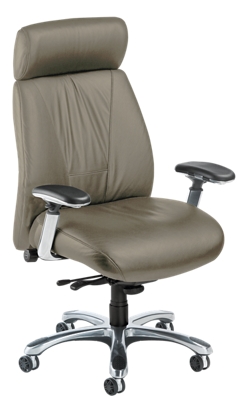 Leather and discount chrome desk chair