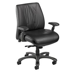 Leather Ergonomic Chair with Graphite Frame