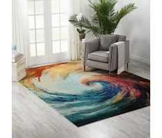 Colorful Swirl Rug 5'3
