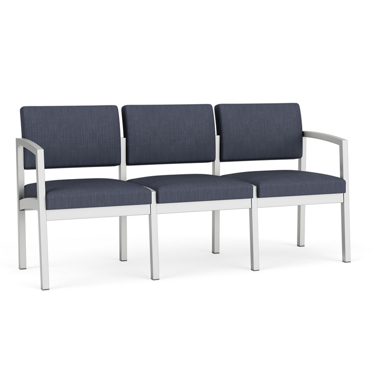 New Castle Steel 3 Seat Sofa with Designer Upholstery