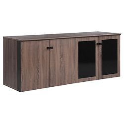 Allure 72"W x 29.5"H Low Wall Cabinet with Glass and Wood Doors