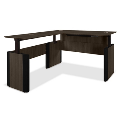 Allure Height Adjustable L-Desk - 60"W x 78"D