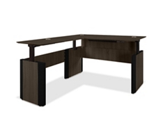 Allure Height Adjustable L-Desk - 60"W x 78"D