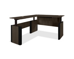 Allure Height Adjustable L-Desk - 60"W x 78"D