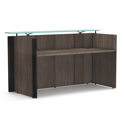 Nbf signature series esquire deals glass top reception desk