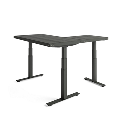 Rivet Reversible Height Adjustable L-Shaped Standing Desk - 72”Wx72”D