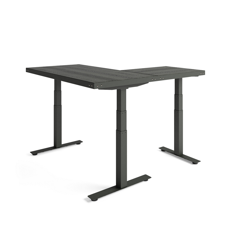 Rivet Reversible Height Adjustable L-Shaped Standing Desk - 72”Wx72”D