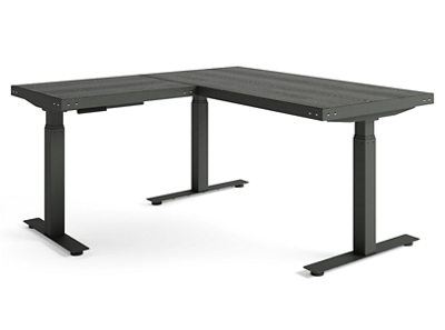 Rivet Adjustable Height Reversible L-Shaped Desk - 60"W
