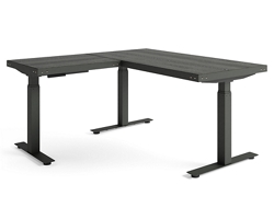 Rivet Adjustable Height Reversible L-Shaped Desk - 60"W