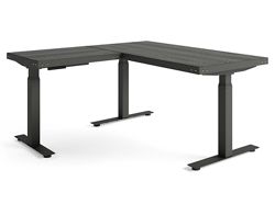 Rivet Adjustable Height Reversible L-Shaped Desk - 60"W
