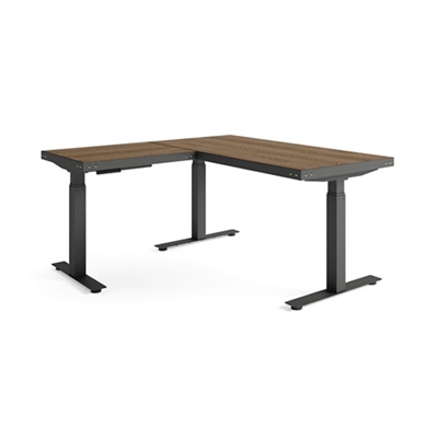 Rivet Adjustable Height L-Shaped Desk - 72”wx72”D