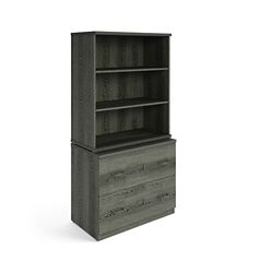Rivet Lateral File with Stacking Bookcase