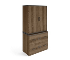 Rivet Lateral File with Stacking Bookcase