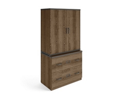 Rivet Lateral File with Stacking Bookcase