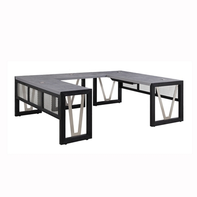 District U-Desk with Reversible Bridge - 72"W