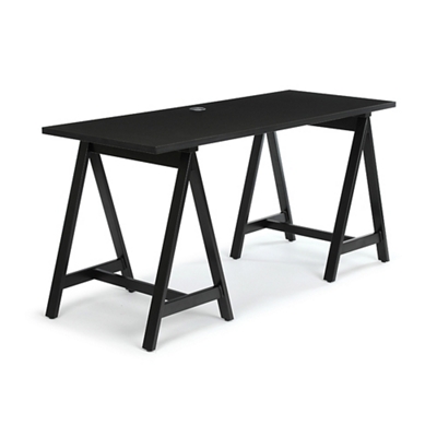 Black store sawhorse desk