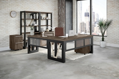 District Height-Adjustable L-Shaped Desk Set