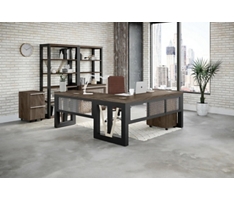 District Height-Adjustable L-Shaped Desk Set