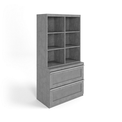 District Stacking Shelf & Lateral File Set - 36"Wx71.5"H