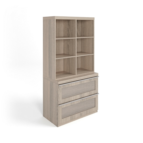 District Cube Shelving and Lateral File Set - 36"W x 21"D x 72"H