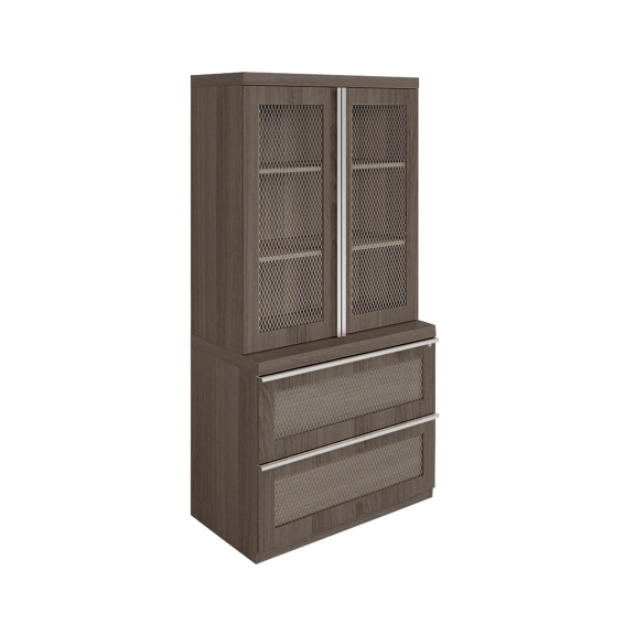 District Storage Cabinet and Lateral File Set - 36"W x 21"D x 72"H