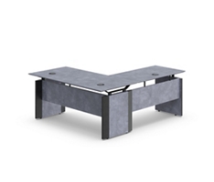 Allure Executive L-Shaped Desk 66"W x 78"D