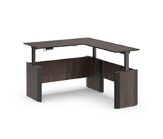 Allure Height Adjustable Reversible L-Desk - 66"W x 78"D