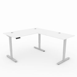 Upward Adjustable Height L-Shaped Desk - 60"Wx78"D
