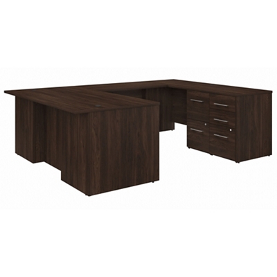 Office 500 Executive U-Shaped Desk w/ Pedestals - 72"W x 100"D