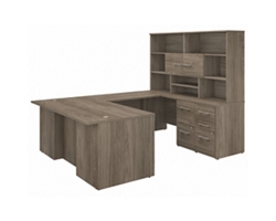 Office 500 Executive U-Desk w/ File Hutch - 72"W