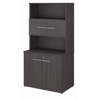 Office 500 Two Door Storage Cabinet w/ Hutch - 36"W x 23"D